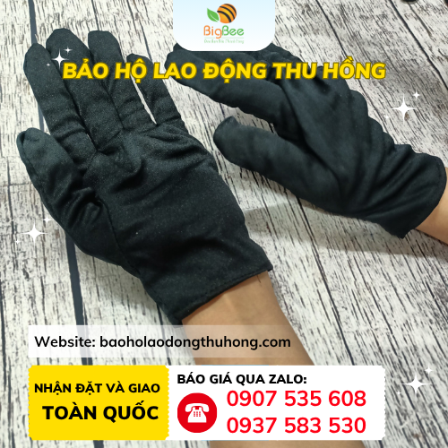 Găng tay vải màu đen Găng tay vải màu đen