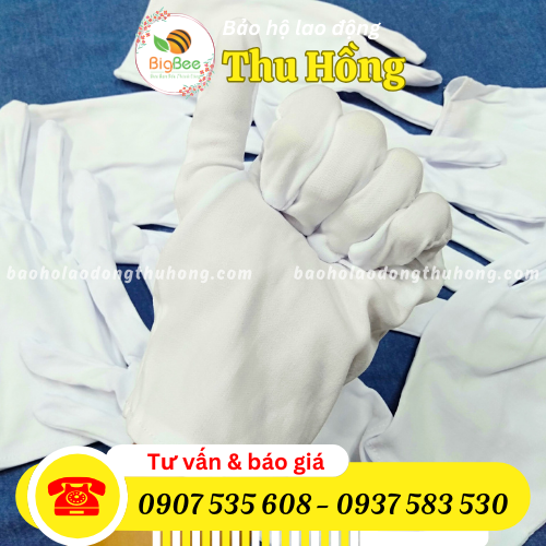 Găng tay vải poly trắng T9+1 bảo hộ lao động Găng tay vải poly trắng T9+1 bảo hộ lao động