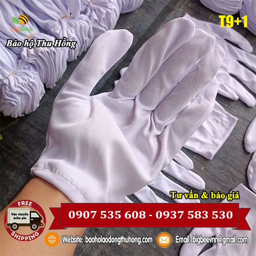 Găng tay vải T9+1 trắng Găng tay vải T9+1 trắng
