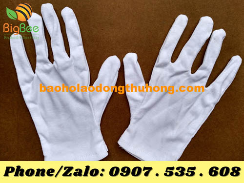 găng tay vải thun cotton trắng nhiều loại