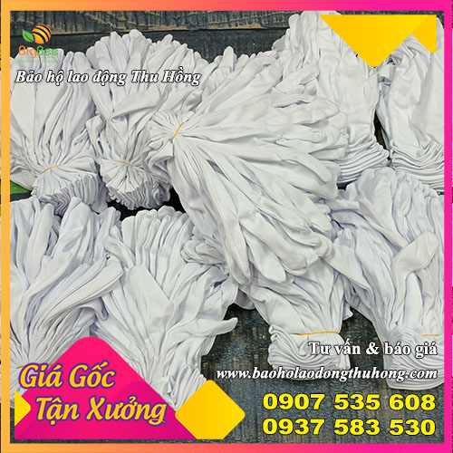 Găng tay vải thun màu trắng T10 freesize nam nữ Găng tay vải thun màu trắng T10 freesize nam nữ