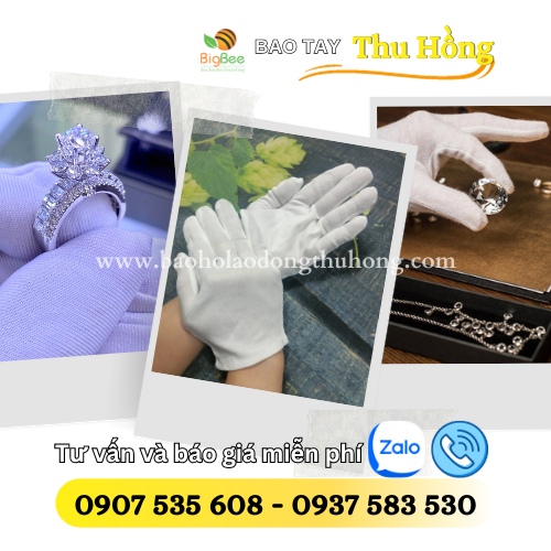 Găng tay vải thun trắng L+2 kiểm tra trang sức đá quý Găng tay vải thun trắng L+2 kiểm tra trang sức đá quý