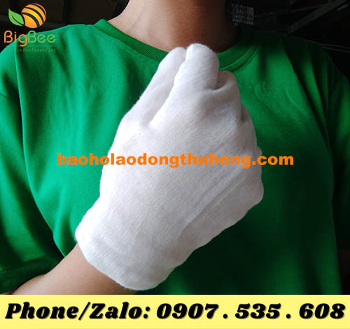 găng tay vải trắng PE size mềm mịn, bền lâu