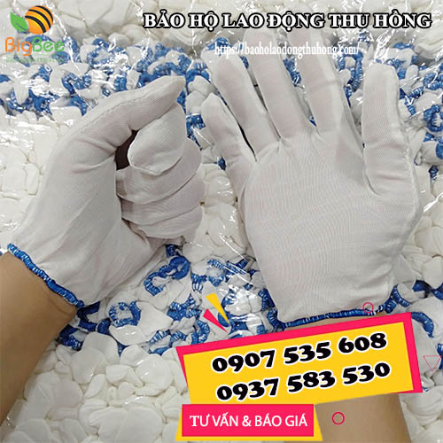 Găng tay vải trắng T5 cho công nhân nữ Găng tay vải trắng T5 cho công nhân nữ