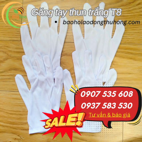 Găng tay vải trắng T8 Găng tay vải trắng T8