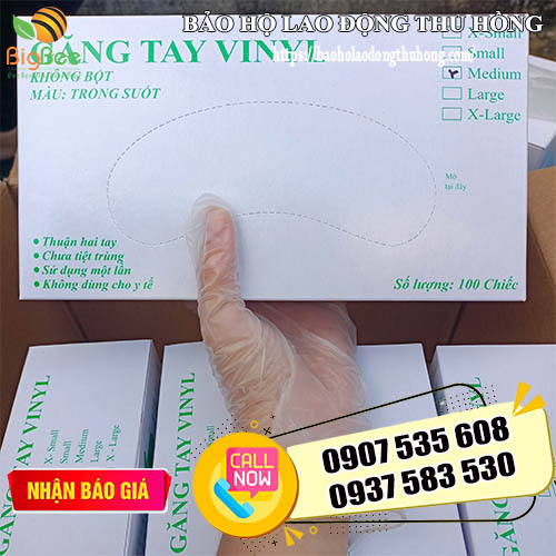 găng tay Vinyl không bột sử dụng 1 lần găng tay Vinyl không bột sử dụng 1 lần