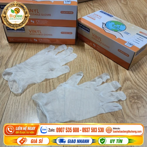 Găng tay Vinyl Top Glove không bột Găng tay Vinyl Top Glove không bột