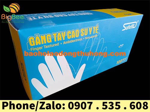 găng tay y tế có bột Safefit trắng
