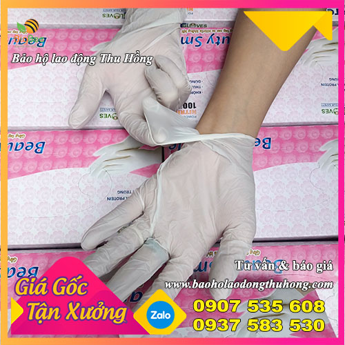 Găng tay y tế HTC Nitrile màu trắng không bột Beauty Smile Găng tay y tế HTC Nitrile màu trắng không bột Beauty Smile