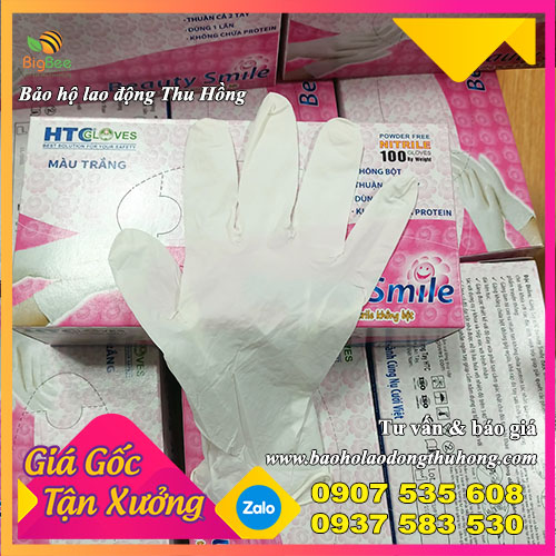 Găng tay y tế HTC Nitrile màu trắng Găng tay y tế HTC Nitrile màu trắng