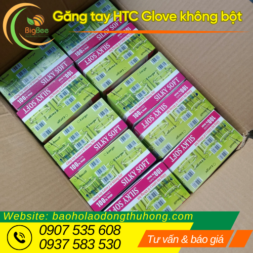 Găng tay y tế không bột HTC Glove thùng 10 hộp đủ size Găng tay y tế không bột HTC Glove thùng 10 hộp đủ size