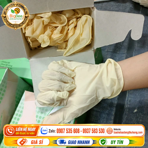 Găng tay y tế không bột Vglove màu trắng đục Găng tay y tế không bột Vglove màu trắng đục