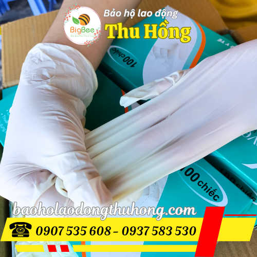 Găng tay y tế Latex có bột Vglove siêu dai, chống rách thủng Găng tay y tế Latex có bột Vglove siêu dai, chống rách thủng