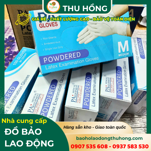 Găng tay y tế màu trắng có bột chưa tiệt trùng hộp 100 cái Găng tay y tế màu trắng có bột chưa tiệt trùng hộp 100 cái