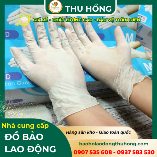 Găng tay y tế màu trắng có bột thấm hút mồ hôi Găng tay y tế màu trắng có bột thấm hút mồ hôi
