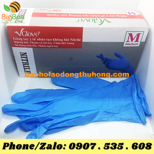 găng tay y tế nhân tạo không bột Vglove Nitrile găng tay y tế nhân tạo không bột Vglove Nitrile