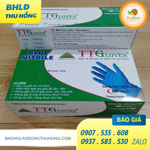 Găng tay y tế Nitirile TT Gloves xanh đậm Blue Nitrile Găng tay y tế Nitirile TT Gloves xanh đậm Blue Nitrile