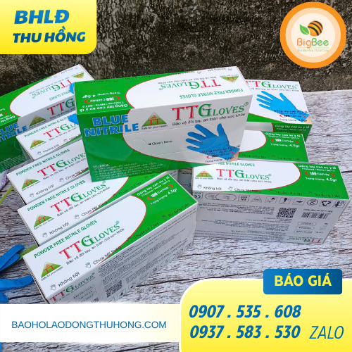 Găng tay y tế Nitrile TT Gloves xanh đậm giá sỉ theo thùng Găng tay y tế Nitrile TT Gloves xanh đậm giá sỉ theo thùng