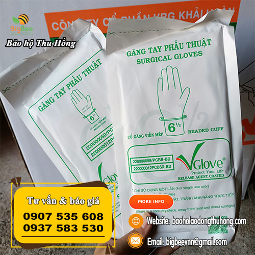 Găng tay y tế phẫu thuật tiệt trùng Vglove chính hãng Găng tay y tế phẫu thuật tiệt trùng Vglove chính hãng
