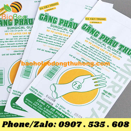 găng tay y tế phẫu thuật từ cao su Latex tự nhiên Merufa