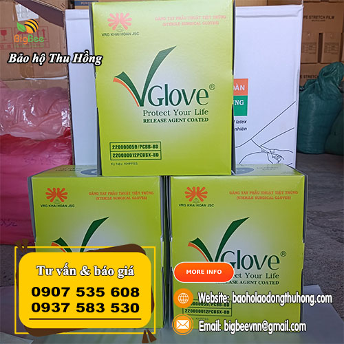 Găng tay y tế phẫu thuật Vglove giá rẻ hộp 50 đôi Găng tay y tế phẫu thuật Vglove giá rẻ hộp 50 đôi