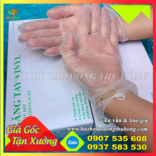 Găng tay y tế trong suốt Vinyl không bột Găng tay y tế trong suốt Vinyl không bột