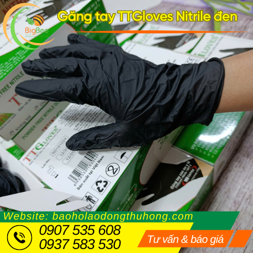 Găng tay y tế TTgloves Nitrile đen hộp 100 chiếc Găng tay y tế TTgloves Nitrile đen hộp 100 chiếc