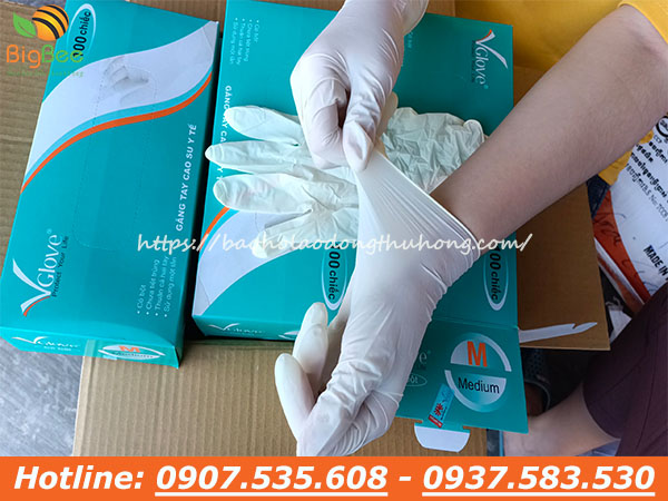 Găng tay y tế Vglove có bột chính hãng Khải Hoàn