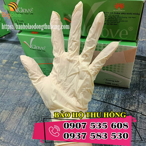 găng tay y tế Vglove không bột hộp xanh