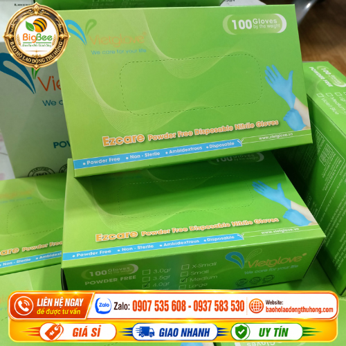 Găng tay y tế Vietglove Ezcare hộp 100 chiếc Găng tay y tế Vietglove Ezcare chính hãng hộp 100 chiếc