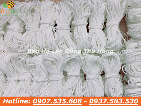 giá sỉ rẻ dây thun may quai khẩu trang y tế màu trắng