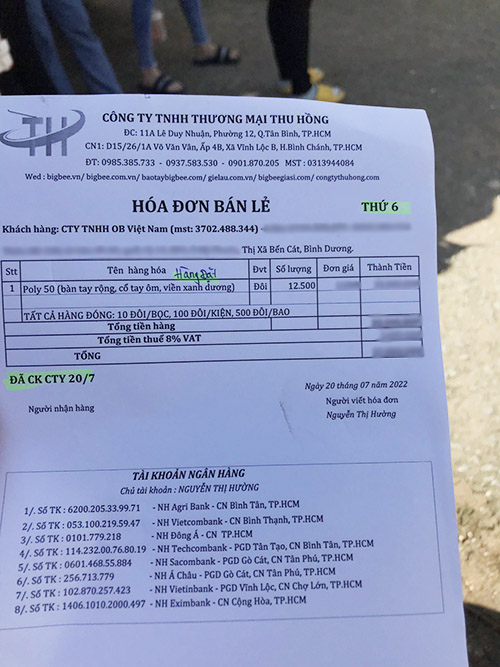 Giao bao tay len sợi poly 50g Bình Dương