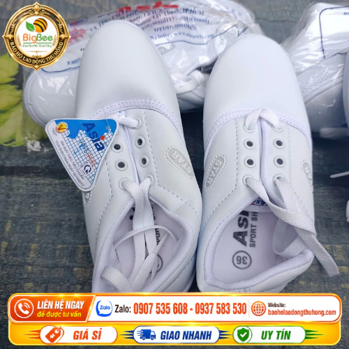 Giày Asia Star trắng cột dây mẫu đẹp Giày Asia Star trắng cột dây mẫu đẹp