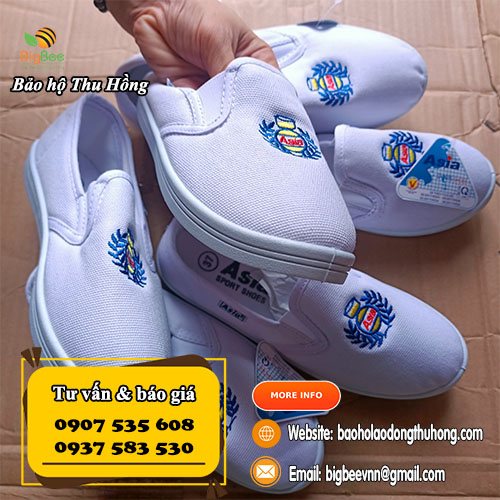 Giày Asia trắng không dây giá rẻ bền tốt Giày Asia trắng không dây giá rẻ bền tốt