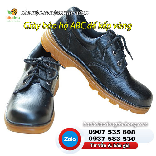 Giày bảo hộ ABC đế kếp vàng chỉ đen 01 Giày bảo hộ ABC đế kếp vàng chỉ đen 01