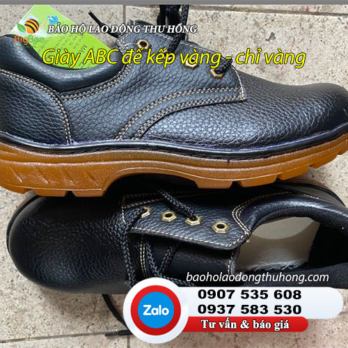 Giày bảo hộ ABC đế kếp vàng chỉ vàng 01 Giày bảo hộ ABC đế kếp vàng chỉ vàng 01