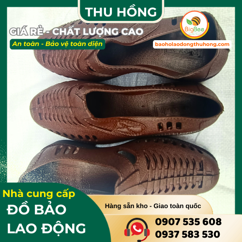 Giày bảo hộ màu nâu đế đen gia rẻ mua tại Thu Hồng Giày bảo hộ màu nâu đế đen gia rẻ mua tại Thu Hồng