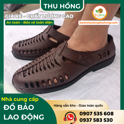 Giày bảo hộ màu nâu đế đen Giày bảo hộ màu nâu đế đen