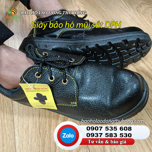 Hình thực tế của giày bảo hộ DPH Giày bảo hộ mũi sắt DPH màu đen 01