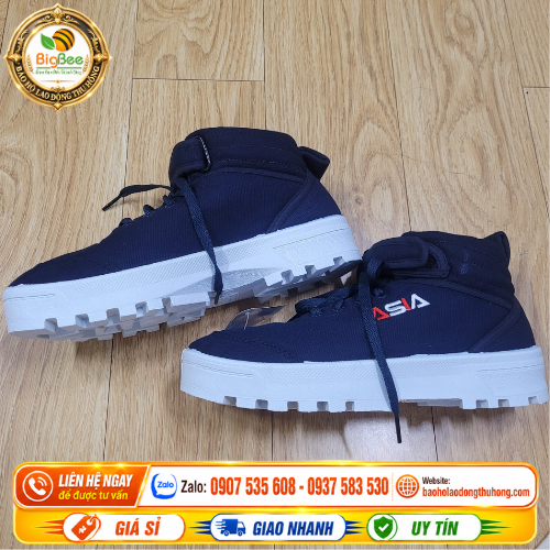 Giày bata Asia cổ cao màu xanh đế trắng Giày bata Asia cổ cao màu xanh đế trắng