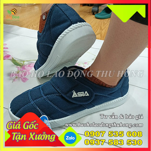 Giày bata Asia quai dán cổ thấp không dây Giày bata Asia quai dán cổ thấp không dây