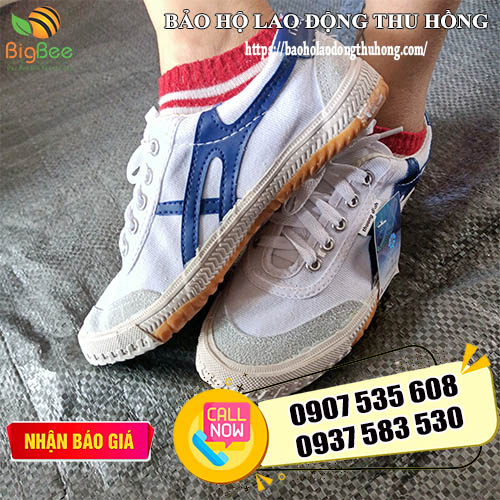 giày bata thể dục Thượng Đình sọc xanh