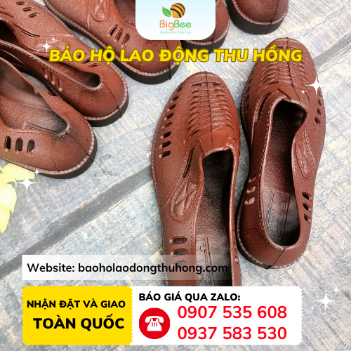 Giày nhựa nâu bít mũi đi mưa Giày nhựa nâu bít mũi đi mưa chống nước chống bùn