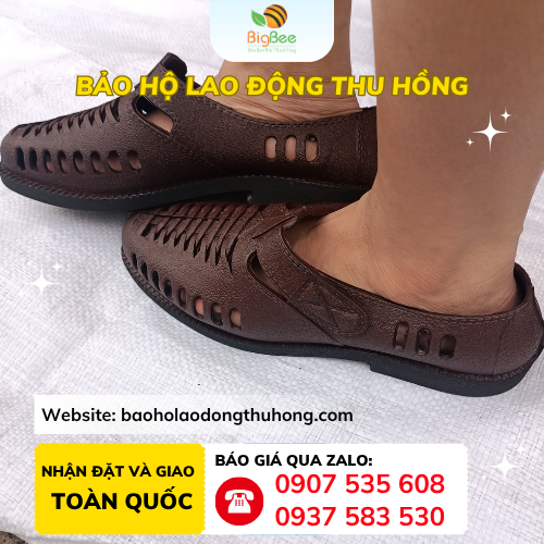 Giày nhựa nâu bít mũi đi mưa Giày nhựa nâu bít mũi đi mưa vừa rẻ vừa bền