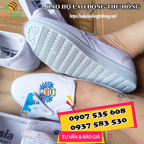 giày vải Asia màu trắng bảo vệ chân hiệu quả