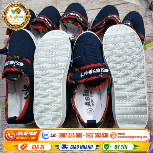 Giày vải bata quai dán Asia Giày vải Asia nam nữ quai dán dễ điều chỉnh kích cỡ