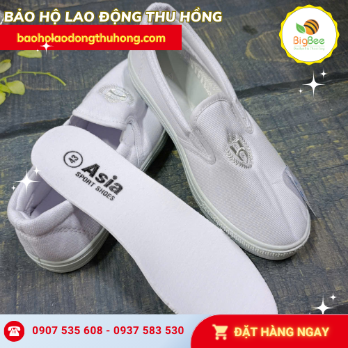 Giày vải thể thao trắng Asia siêu nhẹ chân Giày vải thể thao trắng Asia siêu nhẹ chân