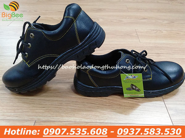 giày XP đen chỉ vàng giá rẻ cho công nhân