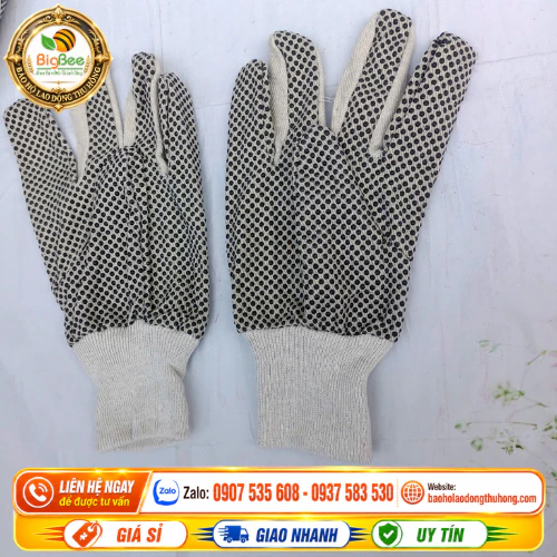 Giới thiệu găng tay vải bạt chấm hạt nhựa Giới thiệu găng tay vải bạt chấm hạt nhựa