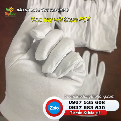 Hình ảnh bao tay vải thun PET màu trắng  Hình ảnh bao tay vải thun PET màu trắng